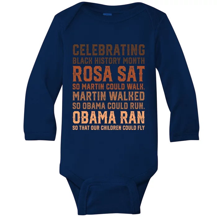 Celebrating Black History Month Inspirational Power Leaders Gift Baby Long Sleeve Bodysuit