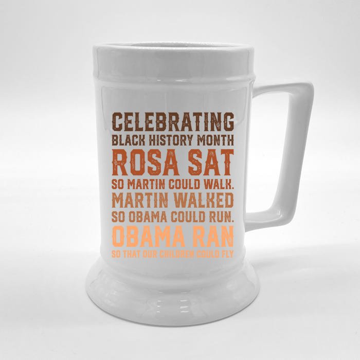 Celebrating Black History Month Inspirational Power Leaders Gift Front & Back Beer Stein