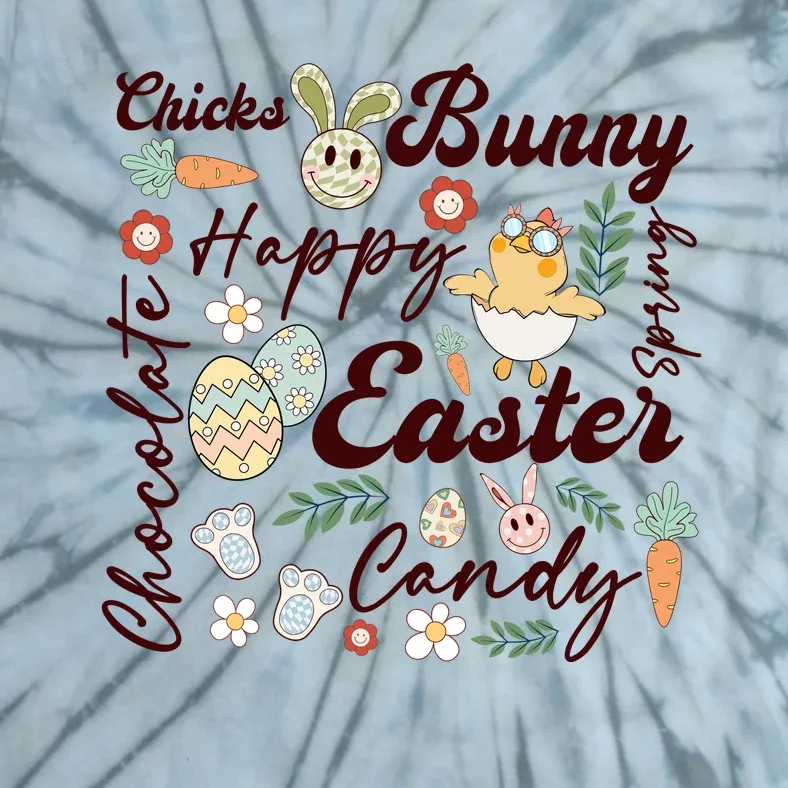 Chicks Bunny Happy Easter Candy Chocolate Tie-Dye T-Shirt