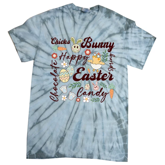 Chicks Bunny Happy Easter Candy Chocolate Tie-Dye T-Shirt