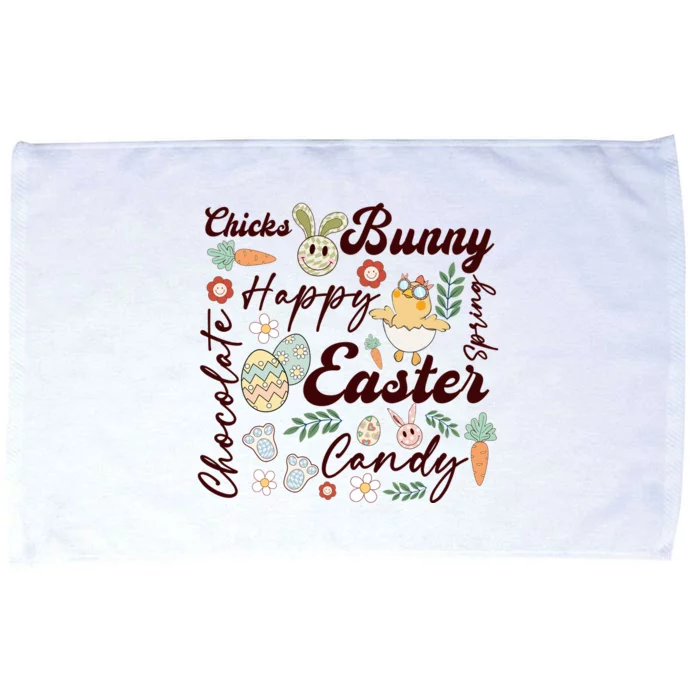 Chicks Bunny Happy Easter Candy Chocolate Microfiber Hand Towel