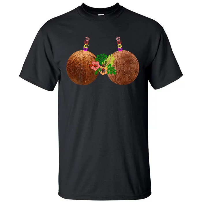 Coconut Bra Hawaii Luau Costume Funny Tall T-Shirt