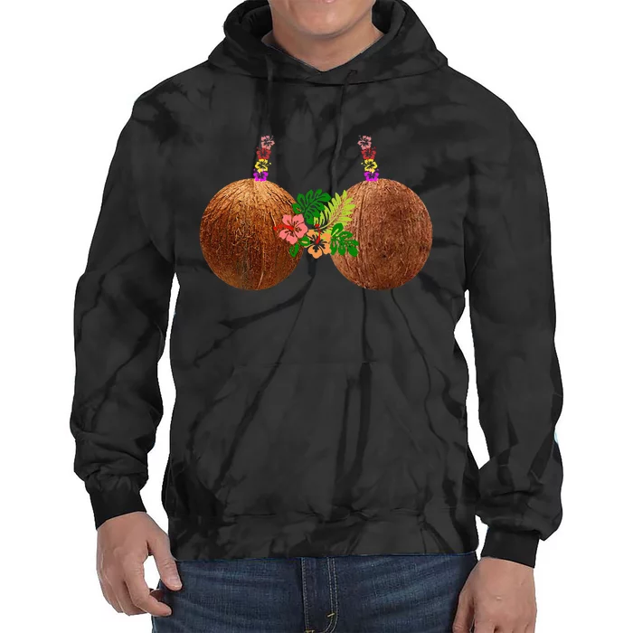 Coconut Bra Hawaii Luau Costume Funny Tie Dye Hoodie