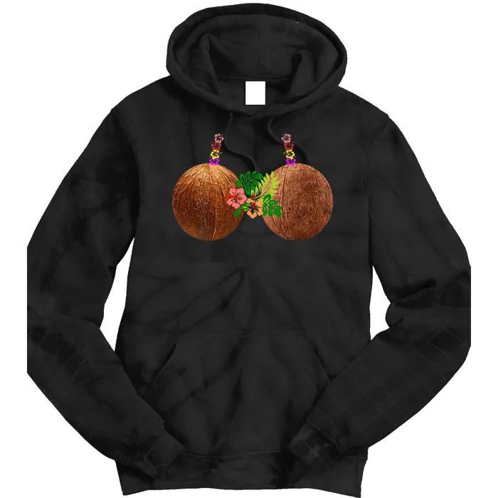 Coconut Bra Hawaii Luau Costume Funny Tie Dye Hoodie