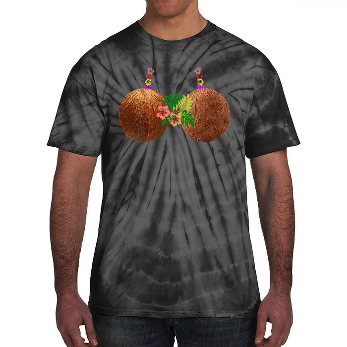 Coconut Bra Hawaii Luau Costume Funny Tie-Dye T-Shirt