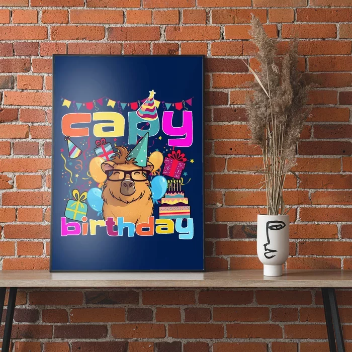 Capy Birthday Happy Birthday Capybara. Funny Capybara Lover Poster