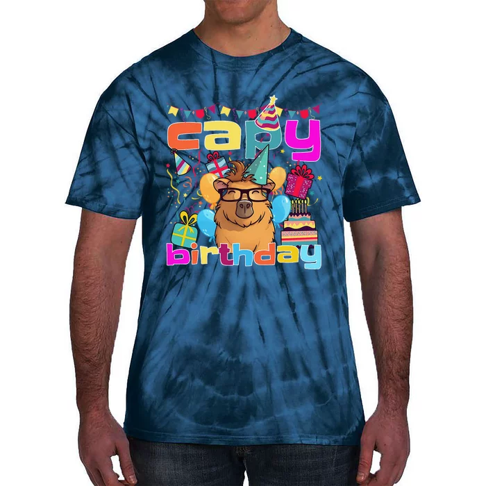 Capy Birthday Happy Birthday Capybara. Funny Capybara Lover Tie-Dye T-Shirt