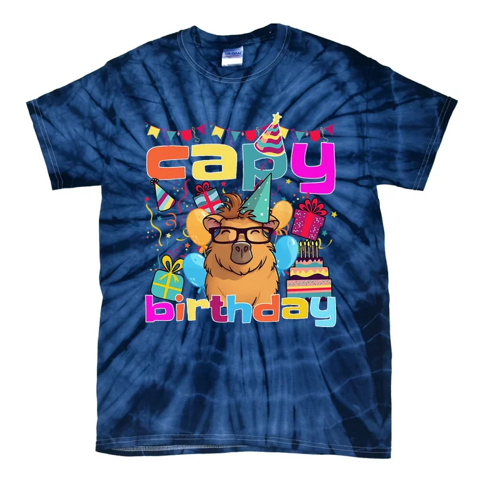 Capy Birthday Happy Birthday Capybara. Funny Capybara Lover Tie-Dye T-Shirt