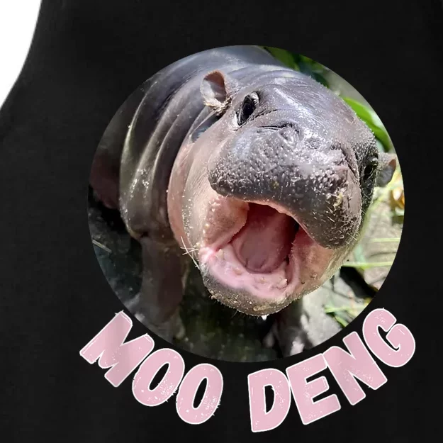 Cute Baby Hippo Moo Deng Bouncy Pig In Thai Hippopotamus Ladies Tri-Blend Wicking Tank