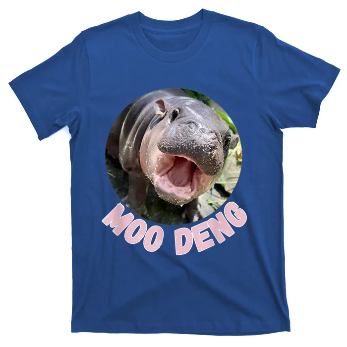 Cute Baby Hippo Moo Deng Bouncy Pig In Thai Hippopotamus T-Shirt