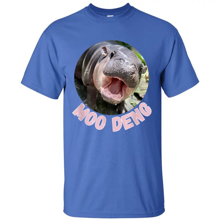 Cute Baby Hippo Moo Deng Bouncy Pig In Thai Hippopotamus Tall T-Shirt