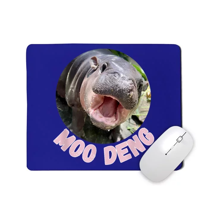 Cute Baby Hippo Moo Deng Bouncy Pig In Thai Hippopotamus Mousepad