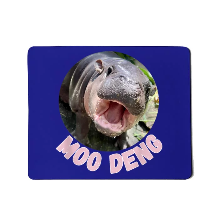 Cute Baby Hippo Moo Deng Bouncy Pig In Thai Hippopotamus Mousepad