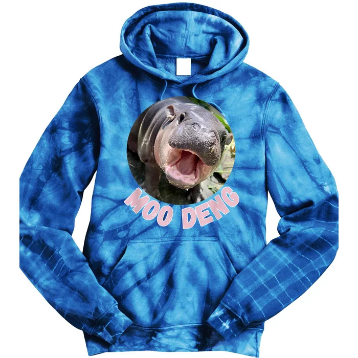 Cute Baby Hippo Moo Deng Bouncy Pig In Thai Hippopotamus Tie Dye Hoodie