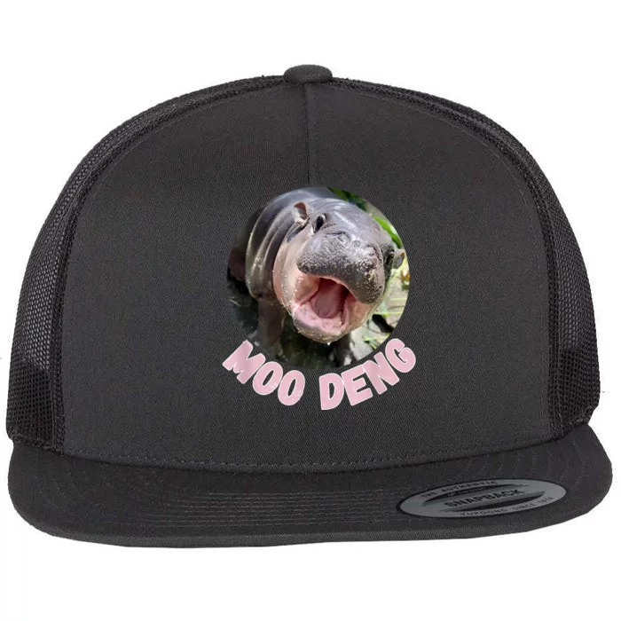 Cute Baby Hippo Moo Deng Bouncy Pig In Thai Hippopotamus Flat Bill Trucker Hat