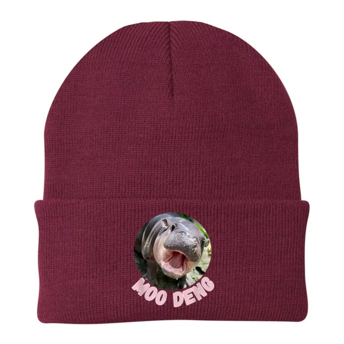 Cute Baby Hippo Moo Deng Bouncy Pig In Thai Hippopotamus Knit Cap Winter Beanie