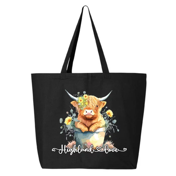 Cute Baby Highland Cow Calf Highland Love Spring Pastel 25L Jumbo Tote