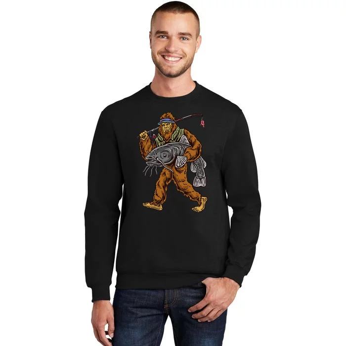 Catfishing Bigfoot Hunting Catfisher Tall Sweatshirt