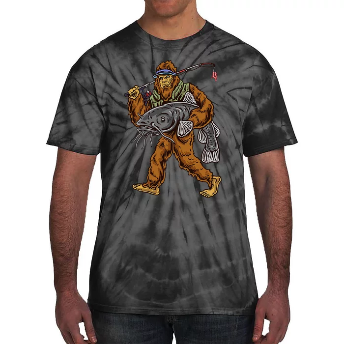 Catfishing Bigfoot Hunting Catfisher Tie-Dye T-Shirt