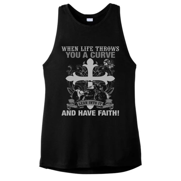 Christian Biker Have Faith Motorcycle Design Ladies Tri-Blend Wicking Tank