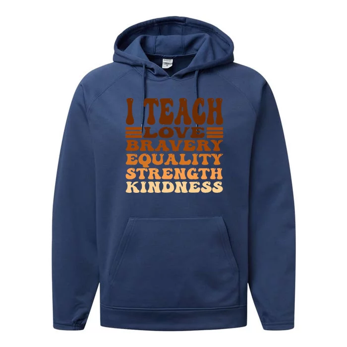 Celebrate Black History Month I Teach Black History Teacher Performance Fleece Hoodie