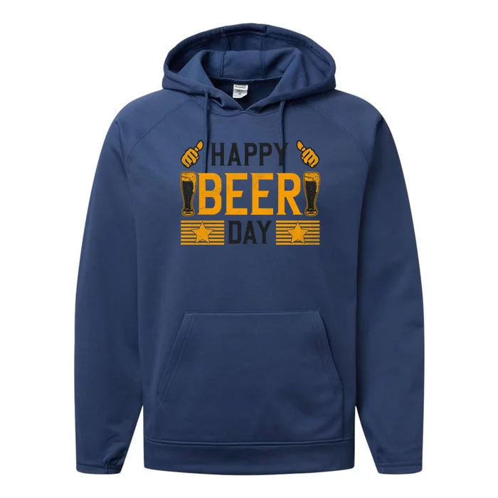 Craft Beer Happy Beer Day Performance Fleece Hoodie