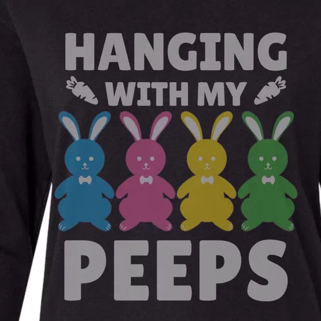 Cute Bunnies Hanging With My Peeps Great Gift Womens Cotton Relaxed Long Sleeve T-Shirt