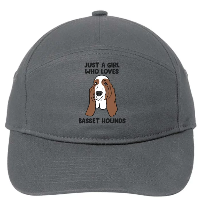 Cute Basset Hound Just A Girl Who Loves Gift 7-Panel Snapback Hat