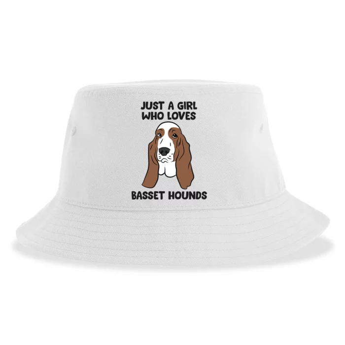 Cute Basset Hound Just A Girl Who Loves Gift Sustainable Bucket Hat