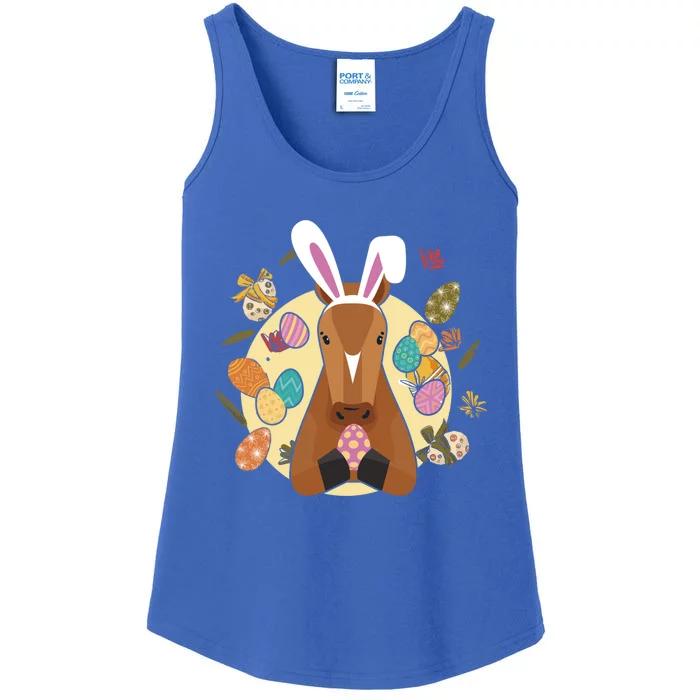 Cute Bunny Horse Easter Sunday Egg Hunter Gift Ladies Essential Tank