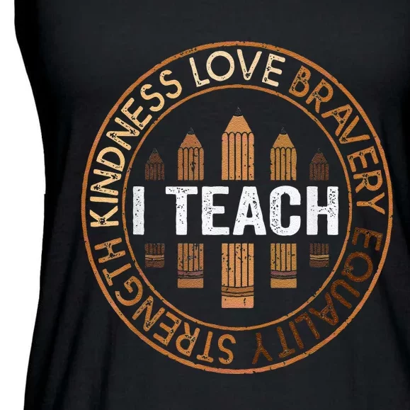 Celebrate Black History Month Teach Black History Teacher Ladies Essential Flowy Tank