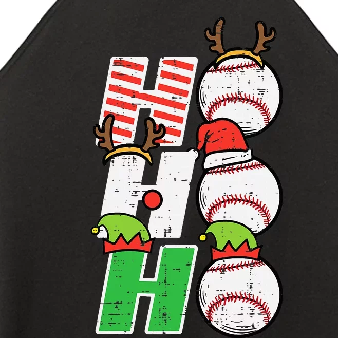 Christmas Baseball Ho Ho Ho Funny Xmas Sports Women’s Perfect Tri Rocker Tank