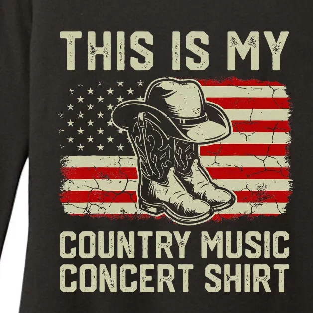 Cowboy Boots Hat This Is My Country Music Concer Womens CVC Long Sleeve Shirt