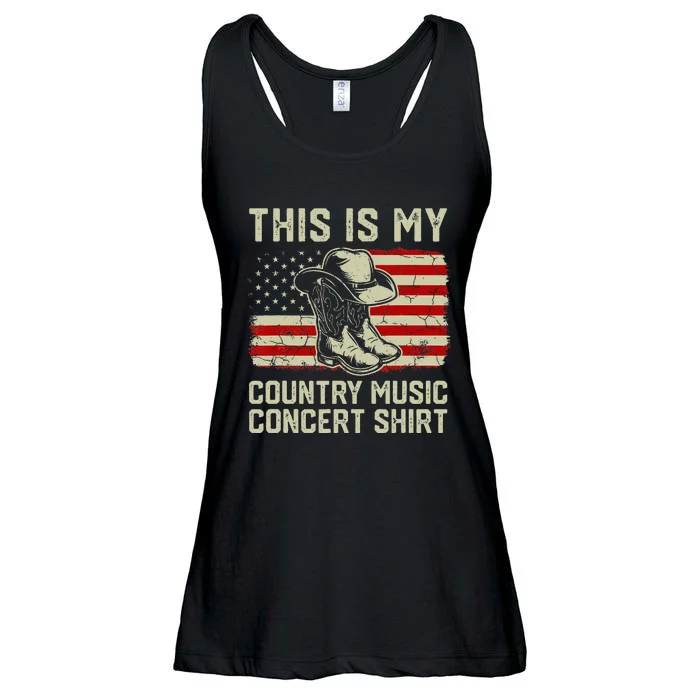 Cowboy Boots Hat This Is My Country Music Concer Ladies Essential Flowy Tank