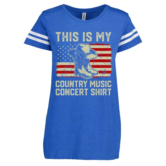 Cowboy Boots Hat This Is My Country Music Concer Enza Ladies Jersey Football T-Shirt