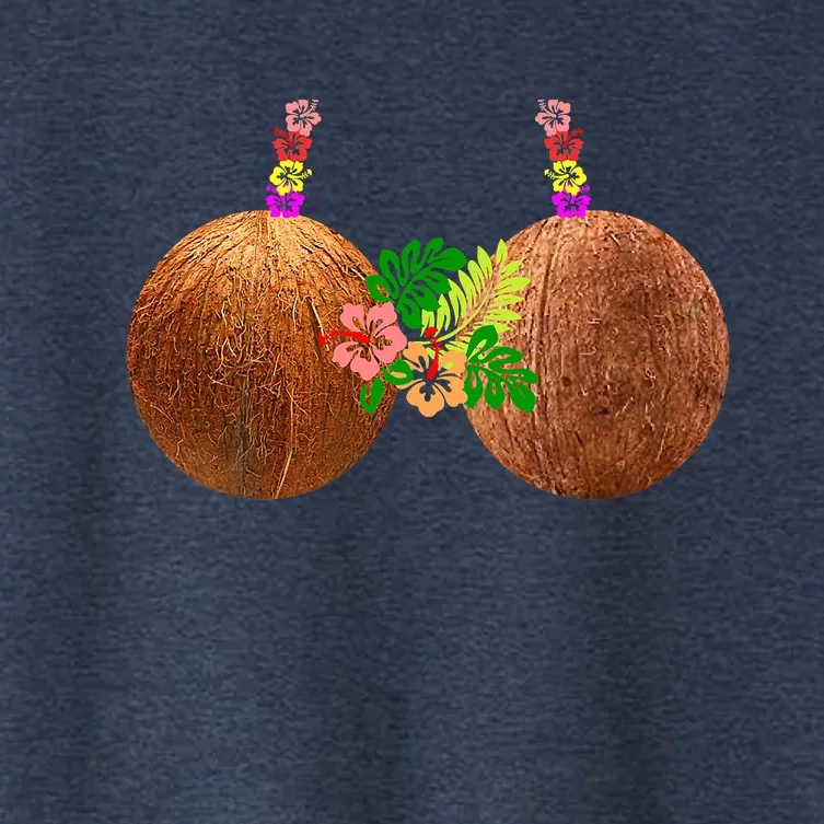 Coconut Bra Hawaii Luau Costume Funny Women's Crop Top Tee