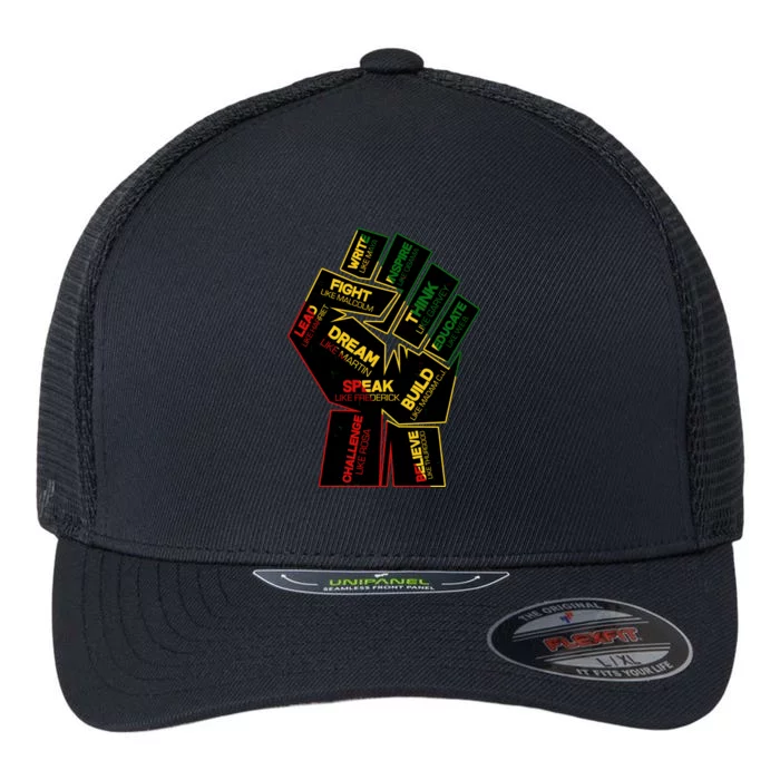 Cool Black History Month Historical Figures Protest Fist Flexfit Unipanel Trucker Cap