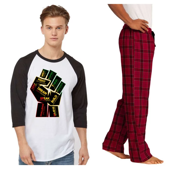 Cool Black History Month Historical Figures Protest Fist Raglan Sleeve Pajama Set