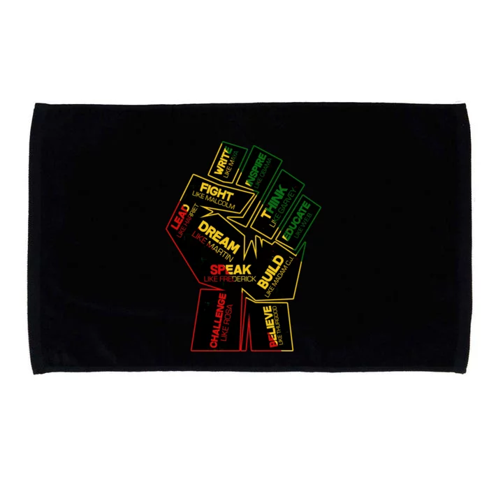 Cool Black History Month Historical Figures Protest Fist Microfiber Hand Towel