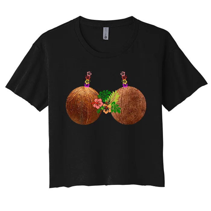 Coconut Bra Hawaii Luau Costume Women's Crop Top Tee