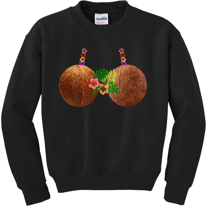 Coconut Bra Hawaii Luau Costume Kids Sweatshirt