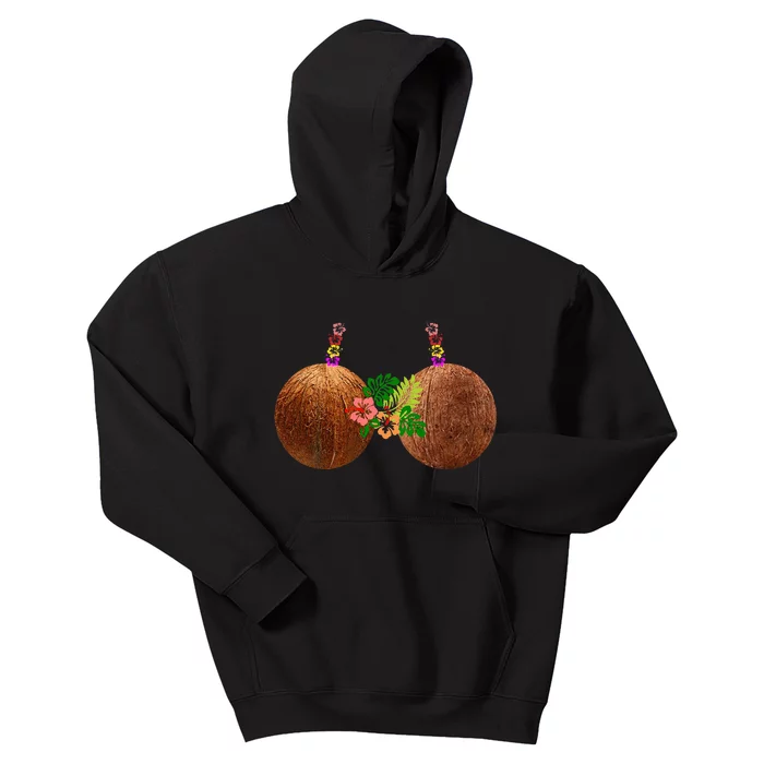 Coconut Bra Hawaii Luau Costume Kids Hoodie