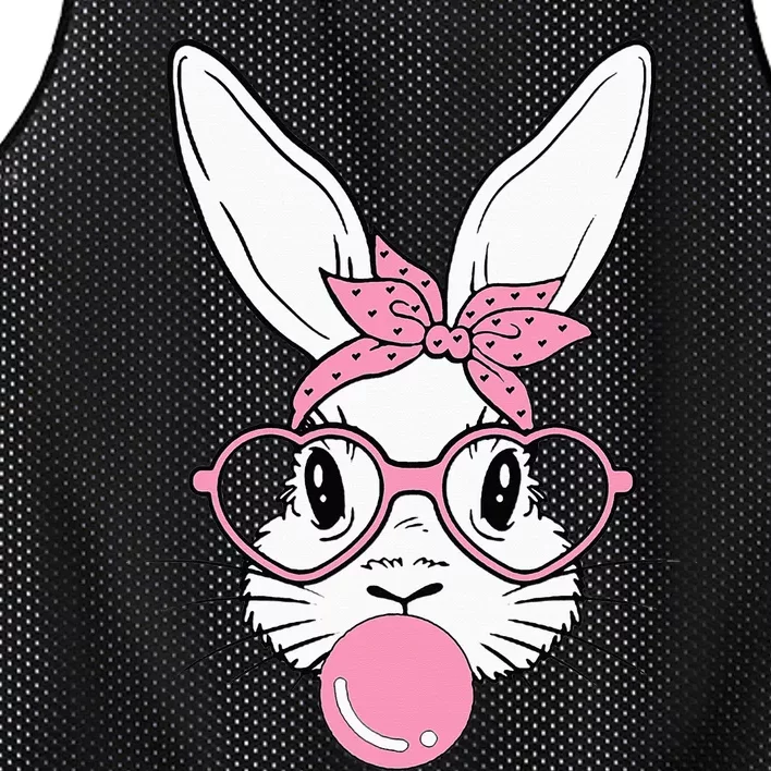 Cute Bunny Heart Glasses Bubblegum for  Easter Day Mesh Reversible Basketball Jersey Tank