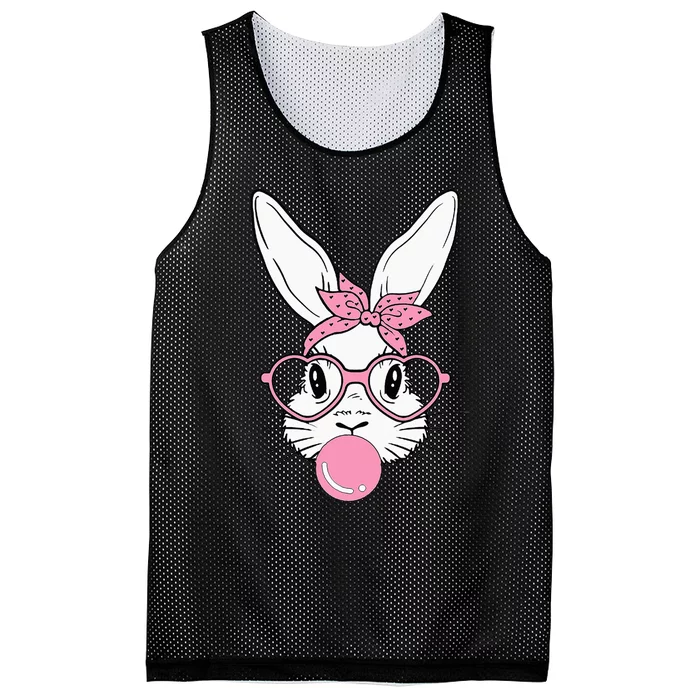 Cute Bunny Heart Glasses Bubblegum for  Easter Day Mesh Reversible Basketball Jersey Tank