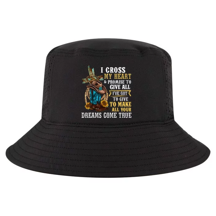 Cowgirl Boots & Hat I Cross My Heart Western Country Cool Comfort Performance Bucket Hat