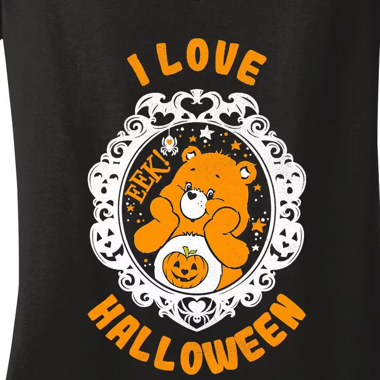 C.a.r.e Bears Halloween Trick Or Sweet Bear Spooky Poster Women's V-Neck T-Shirt