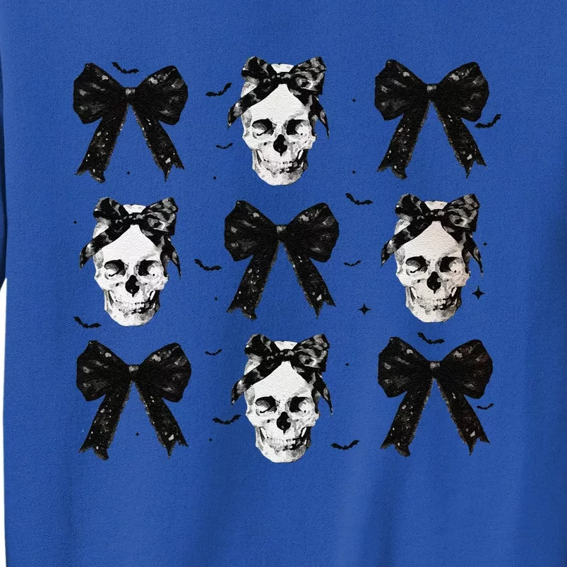 Coquette Bow Halloween Halloween Skull Tall Sweatshirt