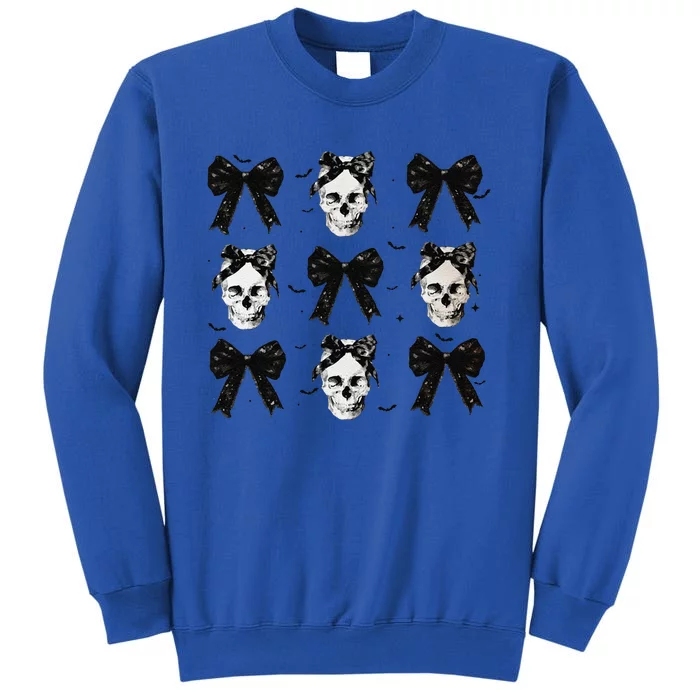 Coquette Bow Halloween Halloween Skull Tall Sweatshirt