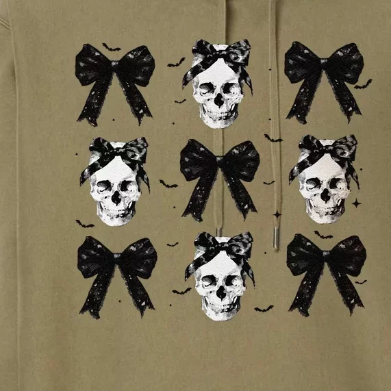 Coquette Bow Halloween Halloween Skull Premium Hoodie