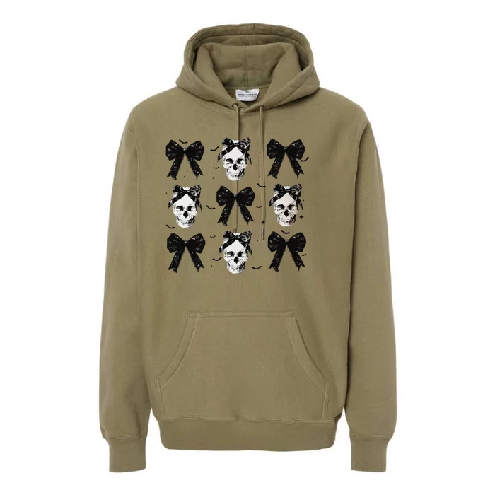 Coquette Bow Halloween Halloween Skull Premium Hoodie